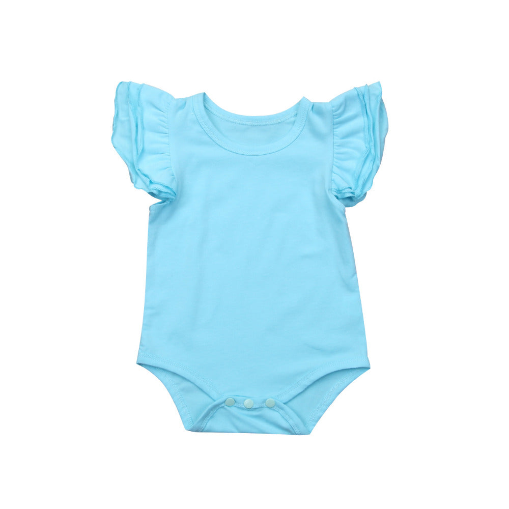 Girls Ruffle Cotton Romper