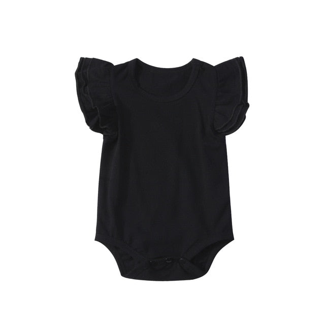 Girls Ruffle Cotton Romper