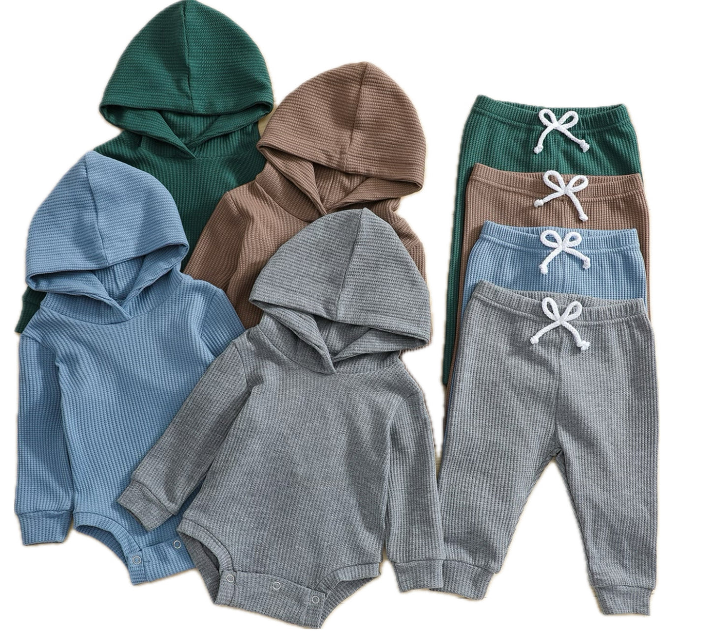 Toddler Girls/Boys Long Sleeve hooded Romper & Pants