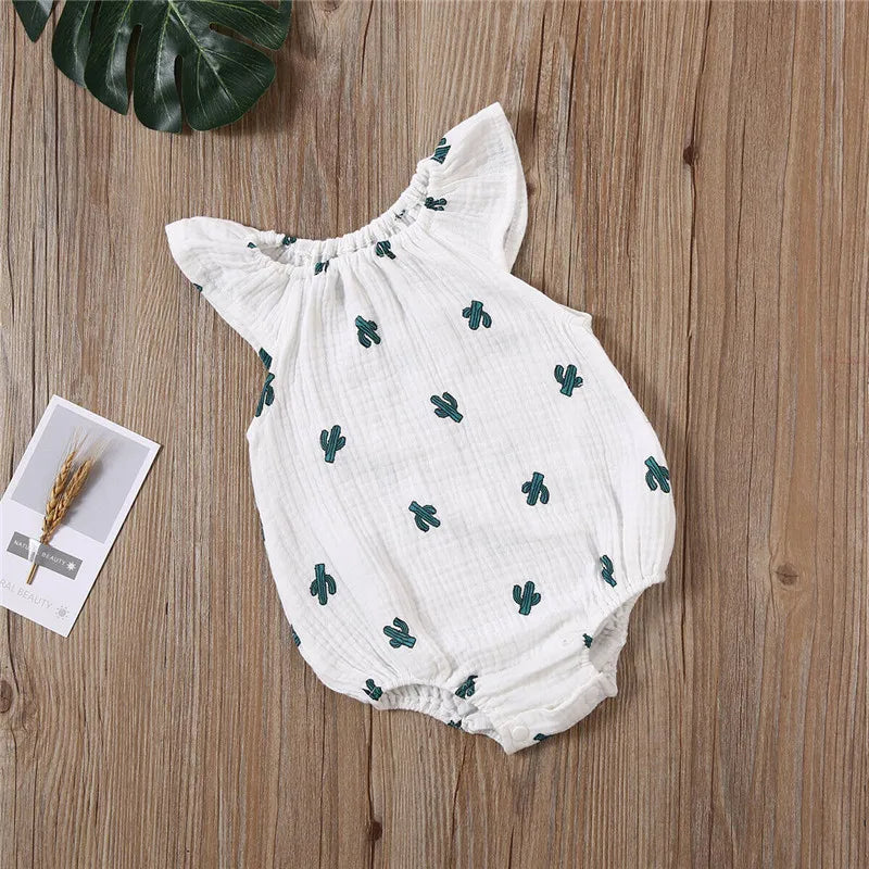 Newborn Baby Girls Bodysuit Infant Sleeveless 0-24M